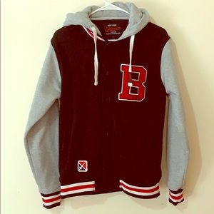 Men’s Varsity Lettermen Black and Red Jacket